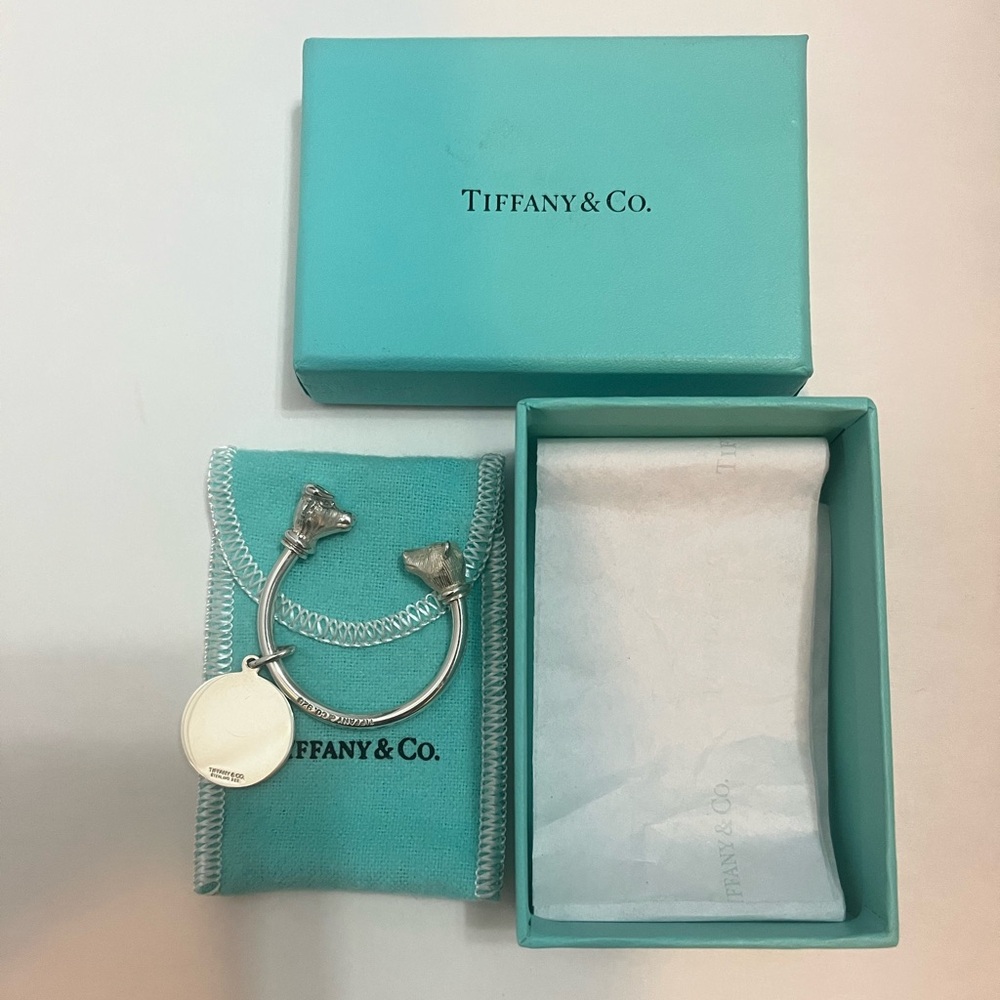 Tiffany & Co Sterling Silver Bull Bear Key Ring